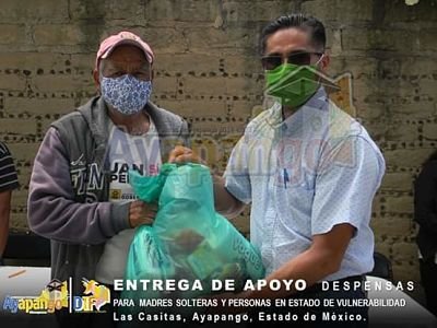 En Ayapango continúan entregando despensas a las familias que vivan en estado de vulnerabilidad