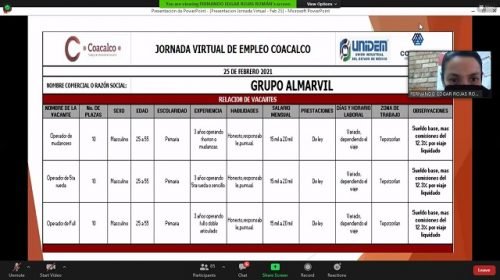 Realizan 1ª Jornada Virtual de Empleo 2021 en Coacalco