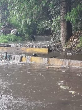Se desborda rio de la Compañía en Tlalmanalco
