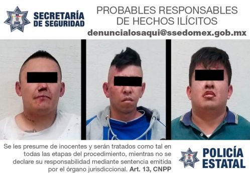 Detienen a tres personas por el posible delito de robo de vehículo con violencia