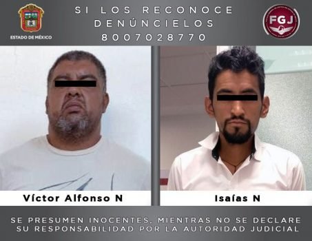 Aseguran a dos sujetos investigados por un doble homicidio