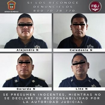 Vinculan a proceso a cuatro policías municipales investigados por abuso de autoridad, resistencia y lesiones calificadas en Tepotzotlán