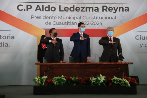 Aldo Ledezma realiza Toma de Protesta como presidente municipal de Cuautitlán para el periodo 2022-2024