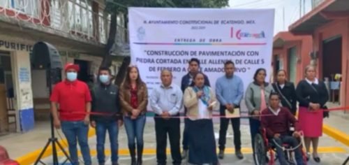 Realizan entrega de Rehabilitación de la Calle Allende en Ecatzingo