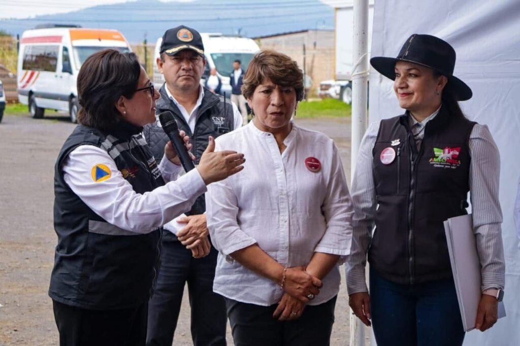 Alcaldesa Ivette Topete recibe a la gobernadora Delfina Gómez para supervisar rutas de evacuación del Popocatépetl